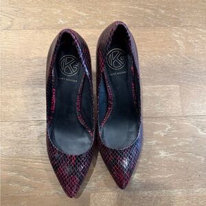 Kurt Geiger Women's Snakeskin Black & Red Heels Size 37